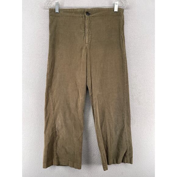 PRAIRIE UNDERGROUND Pants S Corduroy Wide Leg Trouser Stretch Cotton Brown USA - Picture 1 of 13